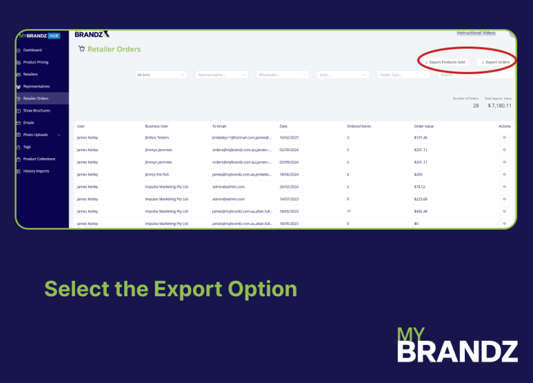 export with Options